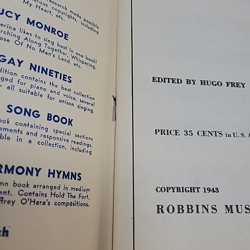 1943 Golden Treasury Song Book by Robbins Music Geoffrey O'Hara PB Songbook - Picture 5 of 6