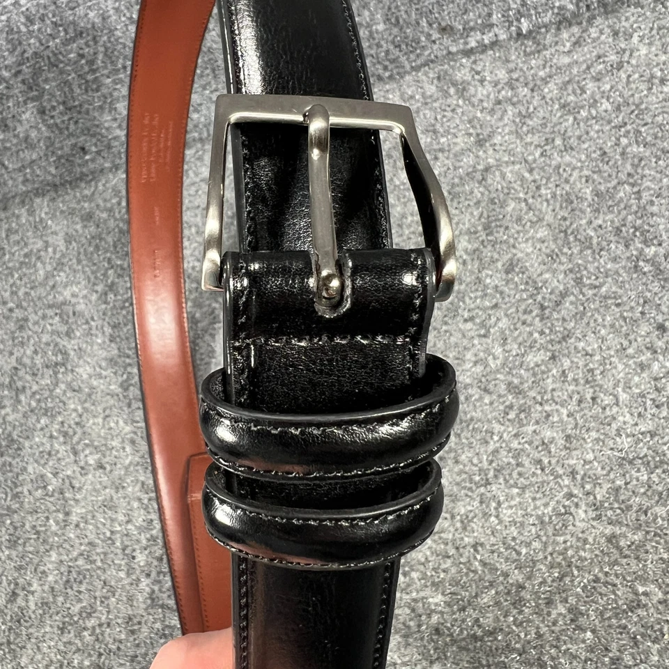 Traje de vestir informal Stafford cinturón de cuero negro para hombre 44 Foto 2 de 4