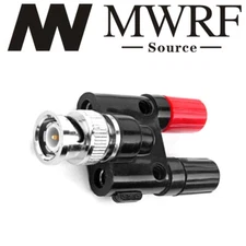 BNC Male Plug to Two Dual Banana Female Jack Coaxial Connector Adaptor