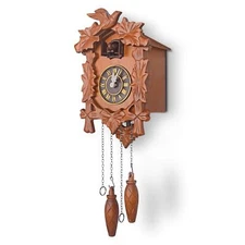Kendal Handcrafted Linden Wood Cuckoo Clock with Night Silencer and Hand Carved