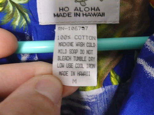 Ho Aloha Mens Size M Made in Hawaii Hawaiian Camp Shirt with Waves Surf Boards - Picture 8 of 14