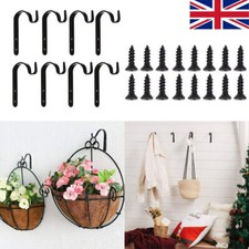 8X Heavy Duty Metal Hanging Basket Brackets Garden Plant Hanger Hook Wall Decor