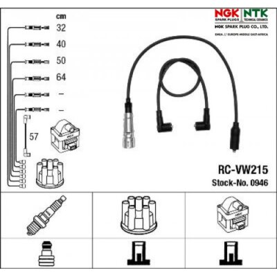 Ignition cable set NGK 0946 for VW Polo coupe Polo classic