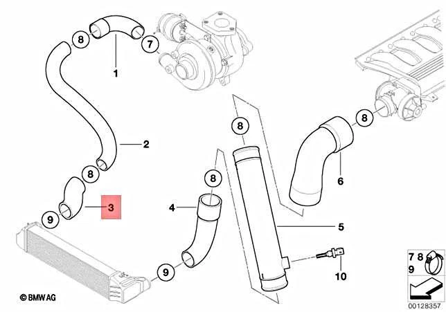 Genuine BMW E46 Sedan Wagon Pressure Hose Assembly OEM 11617787352 