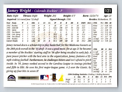 Jamey Wright 1997 Score #121 Colorado Rockies | eBay