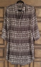 Madewell Broadway & Broome L/S Silk Black/Creme Shirtdress Size S