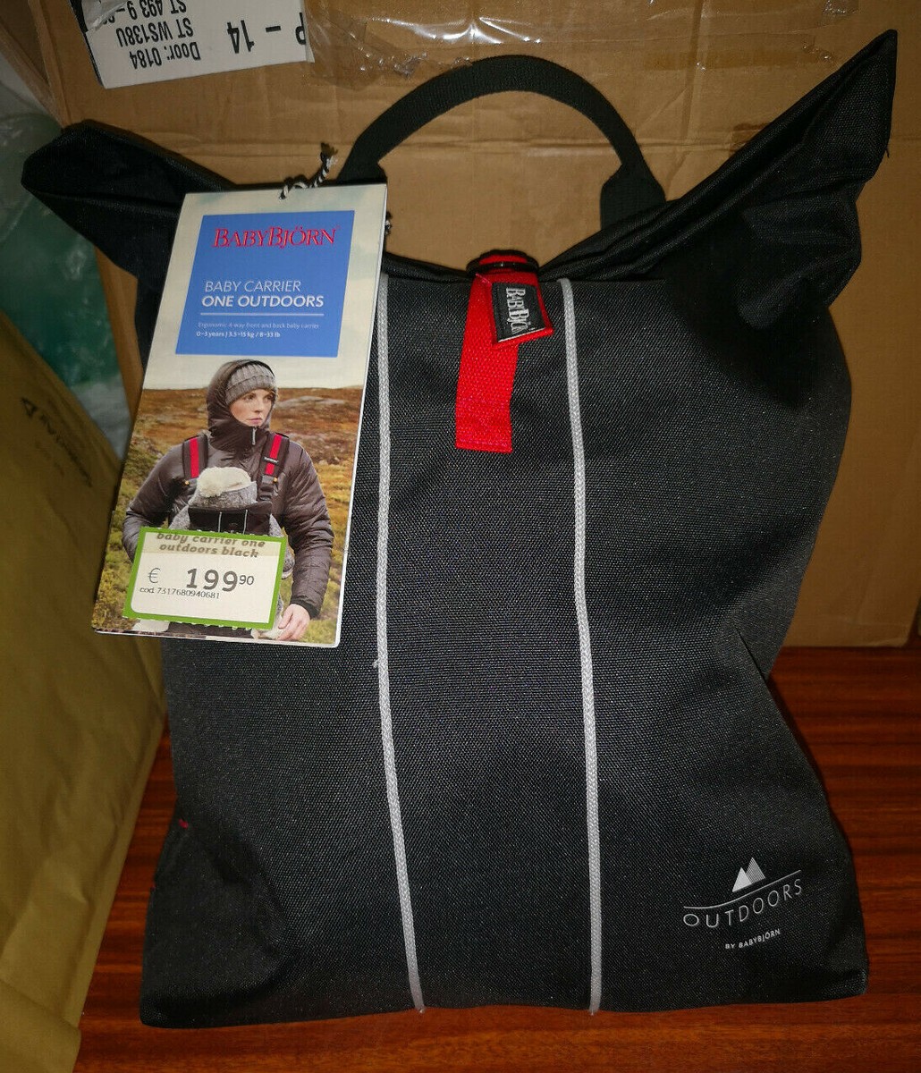 BABYBJORN 094068 Baby Carrier One Outdoors, nero e rosso marsupio