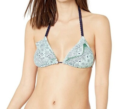 Studio Anne Cole Women's Flounce Triangle Bikini Top Mykonos Mint Size M
