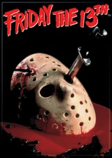FRIDAY THE 13TH MASK W BLOOD HORROR PHOTO MAGNET 2.5” X 3.5” NEW