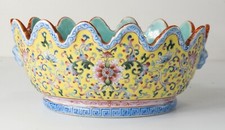 Antique Chinese Republic Period Famille Rose Bowl Floral Design