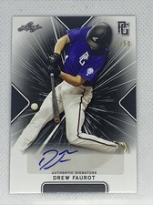 2021 LEAF PERFECT GAME AUTO DREW FAUROT BLACK PAPER  5/50