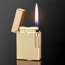 DERUI Encendedor de Metal Textura Tallada Deslizante Lateral Muela Elegante y Elegante