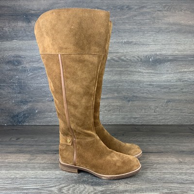 wide calf tall suede boots
