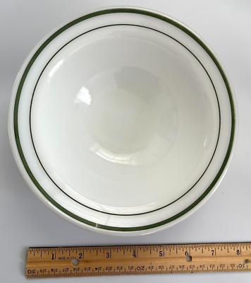 Vtg Anchor Hocking Fire King 350 Milk Glass Turquoise Band 927