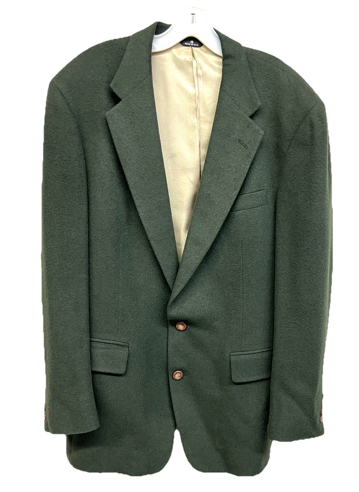 Vtg Polo Ralph Lauren Green Blazer Mens Chest 50 100% Camel Hair Union Made USA