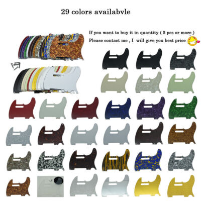 Vintage 5 Hole Tele Guitar Pickguard Fits USA/Mexico Telecaster Various Colors