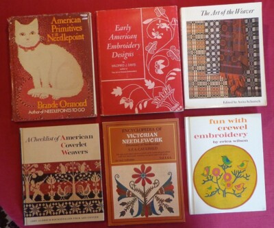 6 BOOK LOT American Needlepoint VICTORIAN NEEDLEWORK Coverlet Weaver EMBROIDERY