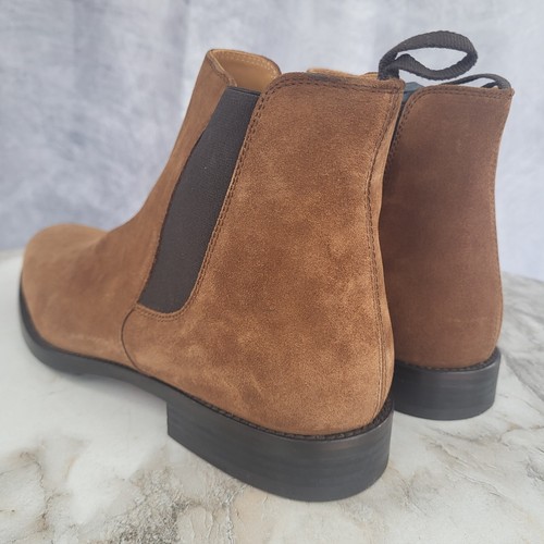 MSRP $325 ORO Los Angeles Tan Suede Chelsea Boots Men's 9 - Picture 7 of 16