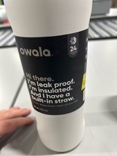 OWALA 24OZ SLEEK WHITE WITH GRAY TOP OF LID - WHITE/GRAY