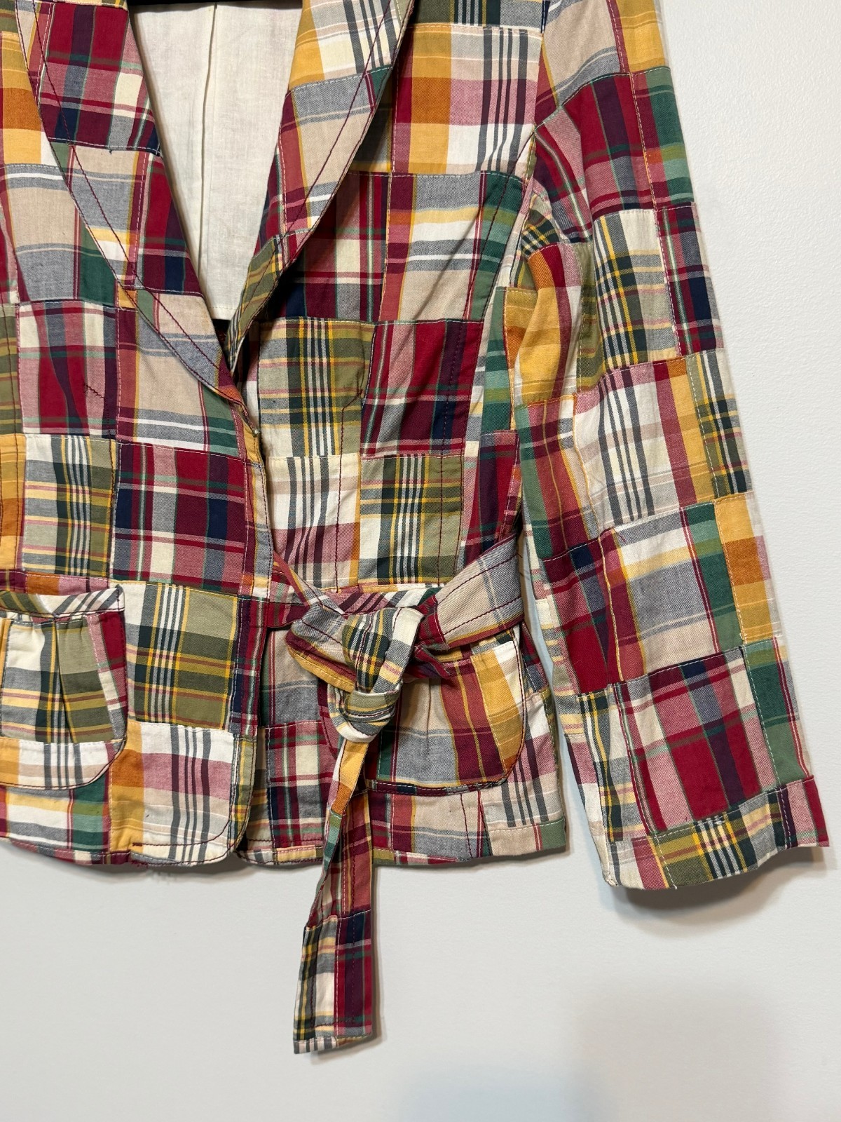 Vintage Patchwork Cottagecore Wrap Blazer Womens … - image 4