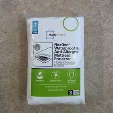 Mainstays NexGen Waterproof Anti-Allergen Zippered Mattress Protector, Twin