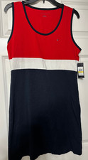 NWT Tommy Hilfiger Red White & Blue Logo Dress Size M Medium
