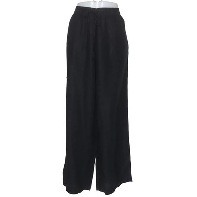 H&M, Palazzohose, Größe: XL, Schwarz, Leinen/Viskose, Einfarbig, Damen #Fpd