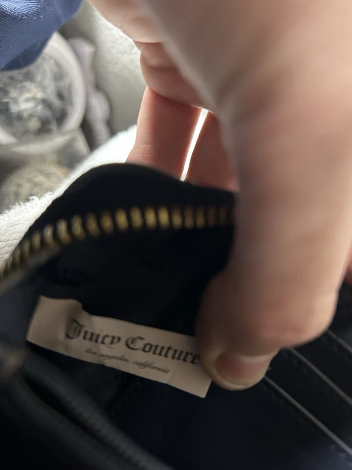 RareY2k Juicy Couture Black Velour Wallet Wristlet with Rhinestone  “JUICY” Logo - Image 4 of 4