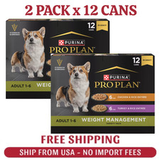 Purina Pro Plan Weight Management Adult Dog Wet Food Chicken  Turkey,13 oz,24CT