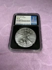 2017 .999 Silver American Eagle - NGC MS 70 First Day of Issue label Black Slab