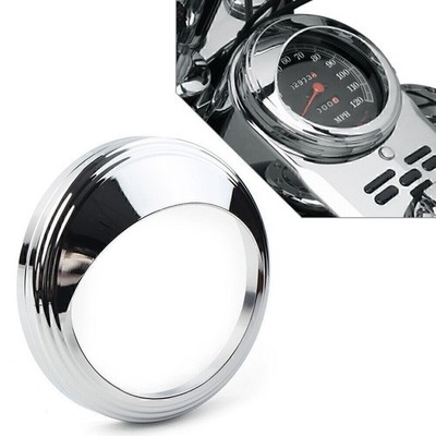 For Harley With 5'' Speedometer Bezel Chrome Trim Ring Visor Cover Aluminum