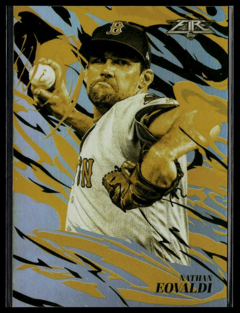 2019 Topps Fire #FT-11 Nathan Eovaldi Flamethrowers Gold Minted
