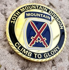 US ARMY TEN INFANTRY 10th MOUNTAIN DIVISION Challenge Coin
