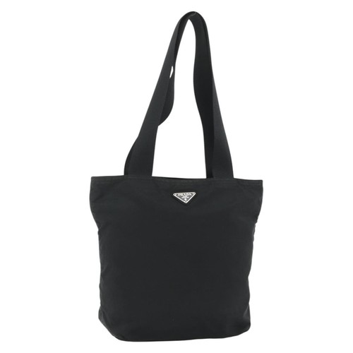 Borsa tote PRADA nylon nero argento originale ka4054 - Foto 1 di 24