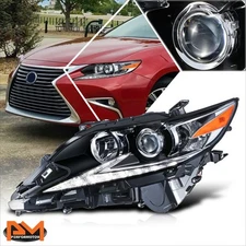 For 16-18 ES300H/ES350 Left Side OE Style LED Projector Headlight Black/Amber