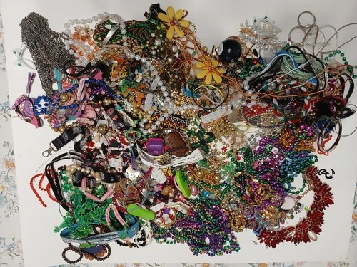 costume jewelry lot, Bulk Bag 7 Pounds