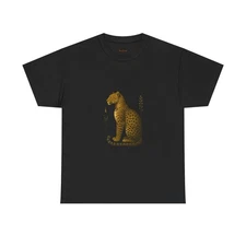 Wildlife Jaguar, Leopard Unisex Heavy Cotton Tee, Animal Lover Gift, Nature