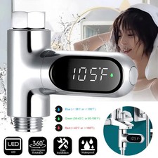 Shower Water Thermometer LED Digital Display with Timing 3 Color Indicator Light