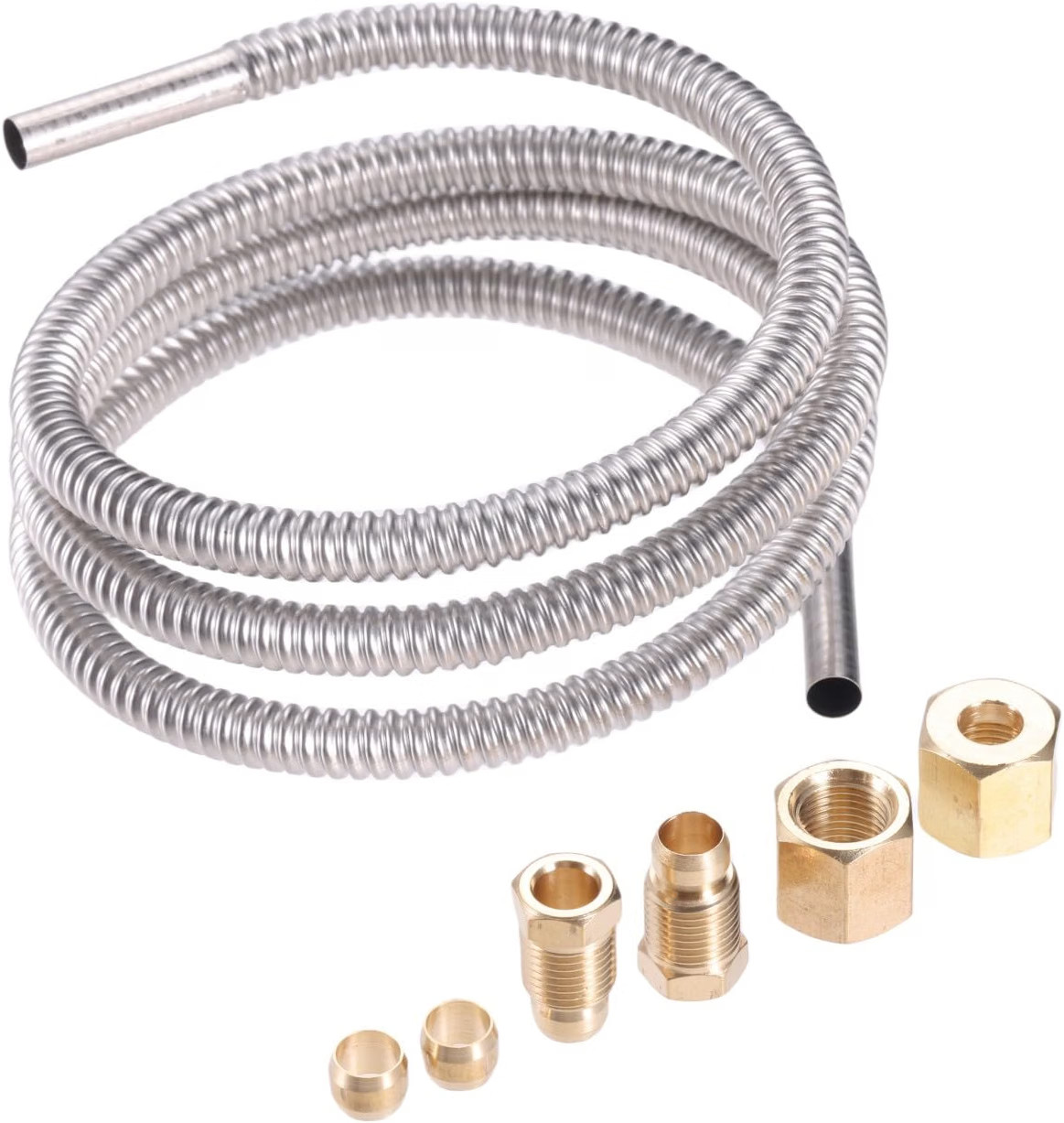1/4'' Pilot Tube with Fitting Kit, 36 Inch 1/4 Inch OD Stainless Steel Flexible 