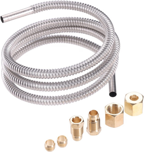 1/4'' Pilot Tube with Fitting Kit, 36 Inch 1/4 Inch OD Stainless Steel Flexible
