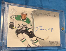 Upper Deck 2021-22 SP Authentic Sign of the Times Roope Hintz Stars SOTT-RP Auto