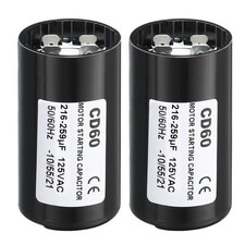 2 x Motor Starting Capacitors 216-259uF/Mfd 125V 50/60Hz CD60 Run Capacitor