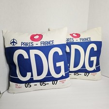 CDG Paris Charles de Gaulle Airport 16x16 Throw Pillows Set Of 2 