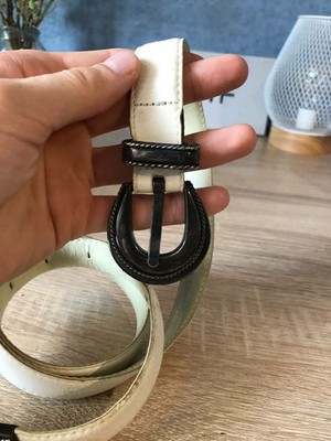 Jil Sander Avant-garde Belt White Leather Size 75 | eBay display picture 1