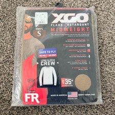 XGO Flame Retardant Midweight Men's T-Shirt Size Small UPF 35 Brown Military