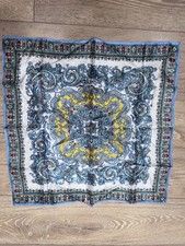 Vintage 100 Acetate made in Japan 22x22" Scarf. Hand Printed.