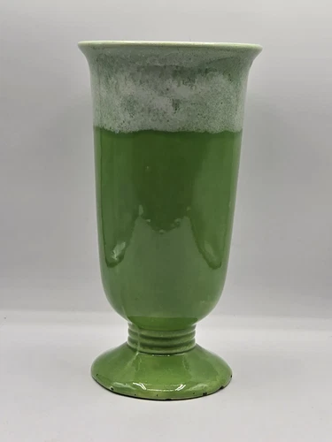 New ListingHaeger Lime Green Vase 3281 Footed Two Tone