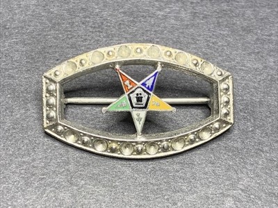 STERLING SILVER 925 lot Brooch L83 Mason Masonic Temple Star Vintage Shield East