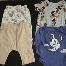 Disney Mickey Mouse Baby Outfit Set - Gray, Blue, Beige 0-3 mo