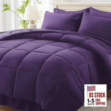 California King Size Bed in a Bag 7 California King 104" 96" Dark Purple-grid